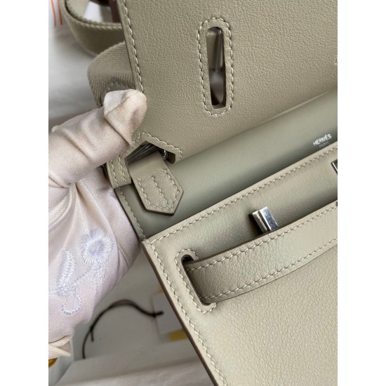 Hermes Jypsiere Mini Handmade Bag In Grey Swift Calfskin