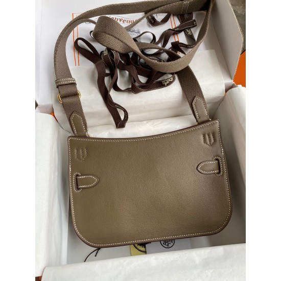 Hermes Jypsiere Mini Handmade Bag In Taupe Swift Calfskin