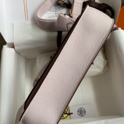 Hermes Jypsiere Mini Handmade Bag In Mauve Pale Evercolor Calfskin