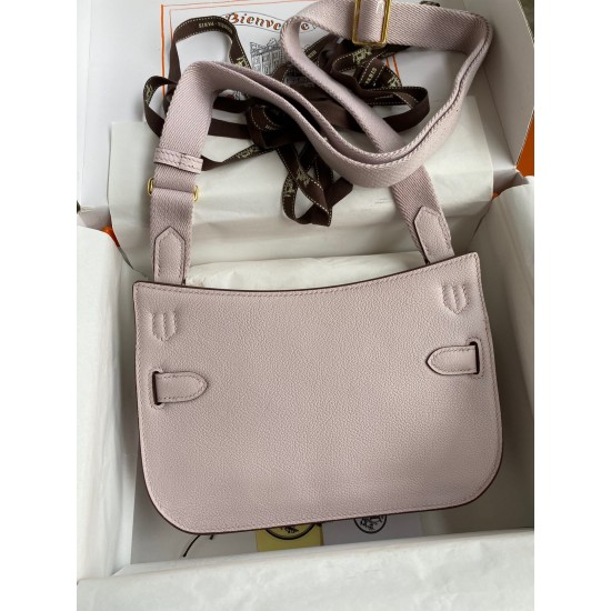 Hermes Jypsiere Mini Handmade Bag In Mauve Pale Evercolor Calfskin