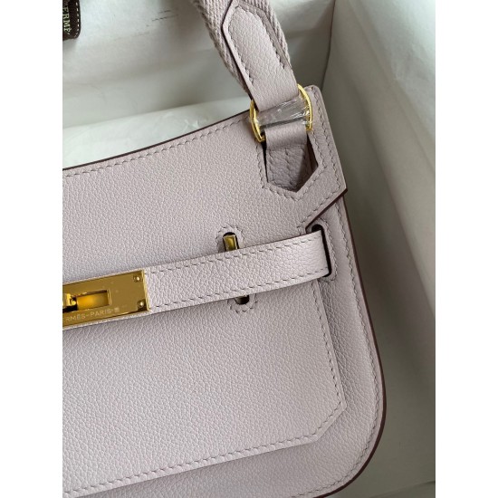 Hermes Jypsiere Mini Handmade Bag In Mauve Pale Evercolor Calfskin