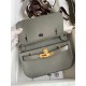 Hermes Jypsiere Mini Handmade Bag In Gris Meyer Swift Calfskin