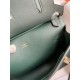 Hermes Jypsiere Mini Handmade Bag In Vert Rousseau Swift Calfskin