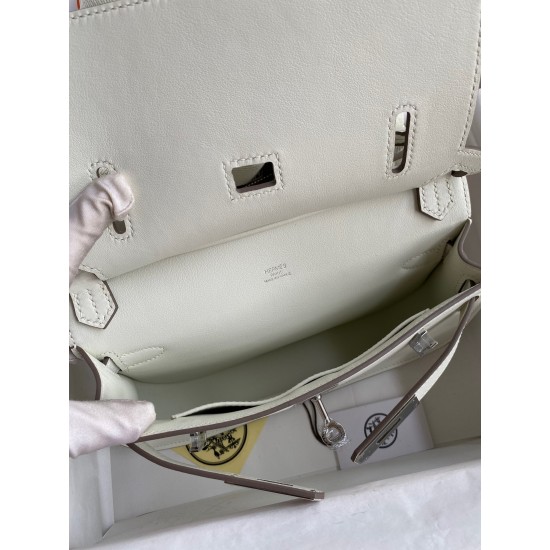 Hermes Jypsiere Mini Handmade Bag In Beton Swift Calfskin