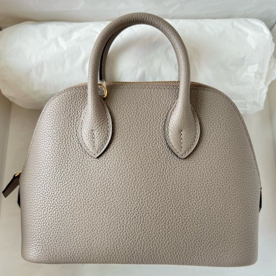 Hermes Bolide 1923 Mini Handmade Bag In Gris Asphalt Evercolor Calfskin