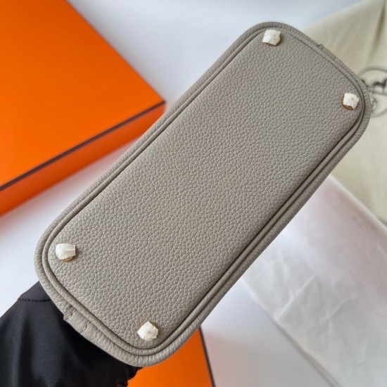 Hermes Bolide 1923 Mini Handmade Bag In Gris Asphalt Evercolor Calfskin