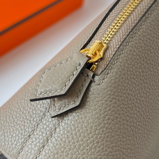 Hermes Bolide 1923 Mini Handmade Bag In Gris Asphalt Evercolor Calfskin