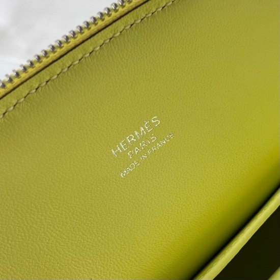 Hermes Bolide 1923 Mini Handmade Bag In Jaune Bourgeon Chevre Mysore Leather