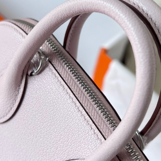 Hermes Bolide 1923 Mini Handmade Bag In Mauve Pale Chevre Mysore Leather