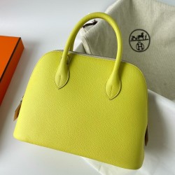 Hermes Bolide 1923 25 Handmade Bag In Lime Epsom Calfskin