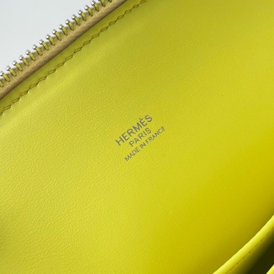 Hermes Bolide 1923 25 Handmade Bag In Lime Epsom Calfskin