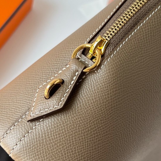 Hermes Bolide 1923 25 Handmade Bag In Taupe Epsom Calfskin