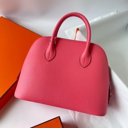 Hermes Bolide 1923 25 Handmade Bag In Rose Lipstick Evercolor Calfskin