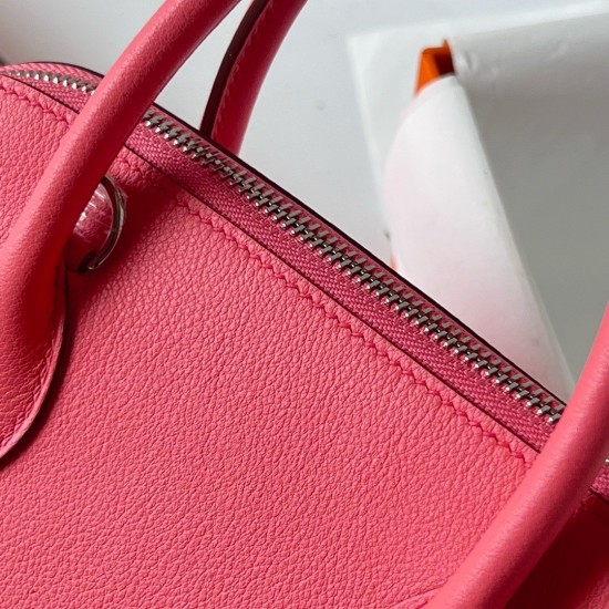 Hermes Bolide 1923 25 Handmade Bag In Rose Lipstick Evercolor Calfskin