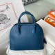 Hermes Bolide 1923 25 Handmade Bag In Deep Blue Evercolor Calfskin