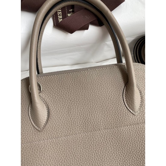 Hermes Bolide 1923 31 Handmade Bag In Gris Asphalt Clemence Leather