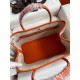 Hermes Garden Party 30 Handmade Bag in Toile and Orange Leather