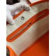 Hermes Garden Party 30 Handmade Bag in Toile and Orange Leather