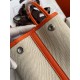 Hermes Garden Party 30 Handmade Bag in Toile and Orange Leather