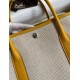 Hermes Garden Party 30 Handmade Bag in Toile and Yellow Leather