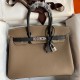 Hermes HSS Birkin 30 Bicolor Bag in Taupe and Black Epsom Calfskin