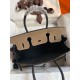 Hermes HSS Birkin 30 Bicolor Bag in Taupe and Black Epsom Calfskin