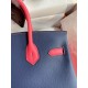 Hermes HSS Birkin 30 Bicolor Bag in Blue Saphir and Rose Lipstick Epsom Calfskin