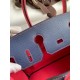 Hermes HSS Birkin 30 Bicolor Bag in Blue Saphir and Rose Lipstick Epsom Calfskin