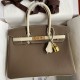 Hermes HSS Birkin 30 Bicolor Bag in Taupe and Craie Epsom Calfskin