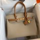 Hermes HSS Birkin 30 Bicolor Bag in Trench and Gold Epsom Calfskin