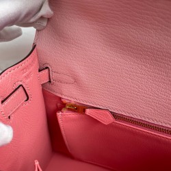 Hermes Kelly Sellier 25 Bicolor Bag in Rose Confetti and Lipstick Mysore Goatskin