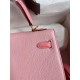 Hermes Kelly Sellier 25 Bicolor Bag in Rose Confetti and Lipstick Mysore Goatskin