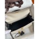 Hermes Kelly Sellier 25 Bicolor Bag in White and Black Mysore Goatskin