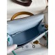 Hermes Kelly Sellier 25 Tricolor Bag in Blue/Green/SesameEpsom Calfskin