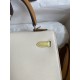 Hermes Kelly Sellier 25 Tricolor Bag in Craie/Sesame/Yellow Epsom Calfskin