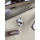 Hermes Kelly Sellier 25 Bicolor Bag in Craie and Gris Asphalt Epsom Calfskin