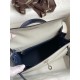 Hermes Kelly Sellier 25 Bicolor Bag in Pearl Grey and Blue Mysore Goatskin