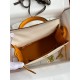 Hermes Kelly Sellier 25 Bicolor Bag in Craie and Yellow Epsom Calfskin