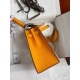 Hermes Kelly Sellier 25 Bicolor Bag in Craie and Yellow Epsom Calfskin