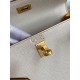 Hermes Kelly Sellier 25 Bicolor Bag in Craie and Yellow Epsom Calfskin