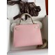 Hermes Kelly Sellier 25 Bicolor Bag in Rose Sakura and Craie Epsom Calfskin