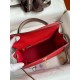 Hermes Kelly Sellier 25 Bicolor Bag in Red and Etain Epsom Calfskin