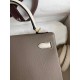 Hermes Kelly Sellier 25 Bicolor Bag in Taupe and Craie Epsom Calfskin