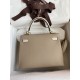 Hermes Kelly Sellier 25 Bicolor Bag in Trench and Craie Epsom Calfskin