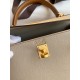 Hermes Kelly Sellier 25 Bicolor Bag in Trench and Gold Epsom Calfskin