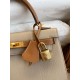 Hermes Kelly Sellier 25 Bicolor Bag in Trench and Gold Epsom Calfskin