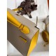 Hermes Kelly Sellier 25 Bicolor Bag in Trench and Yellow Epsom Calfskin