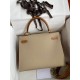 Hermes Kelly Sellier 28 Bicolor Bag in Trench and Gold Epsom Calfskin