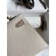 Hermes Kelly Mini II Sellier Bicolor Handmade Bag in Craie and Trench Epsom Calfskin