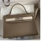 Hermes Kelly Mini II Sellier Bicolor Handmade Bag in Taupe and Craie Epsom Calfskin